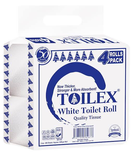 TOILEX WHITE 4'sX12PKS