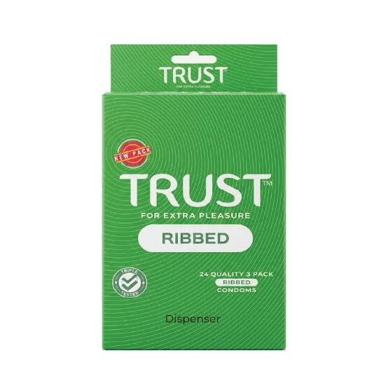 TRUST RIBBED 12OUTRX24PC CONDOMS