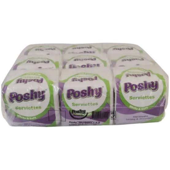 POSHY NAPKIN SERVIETE SINGLES 18X100