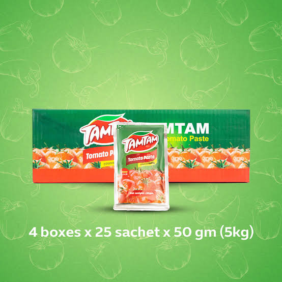 TAM TAM TOMATO PASTE 50Gx25pc SAC x 4box