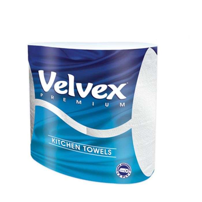 VELVEX KITCHEN TOWELS WHITE 2'sX24 (2pc)
